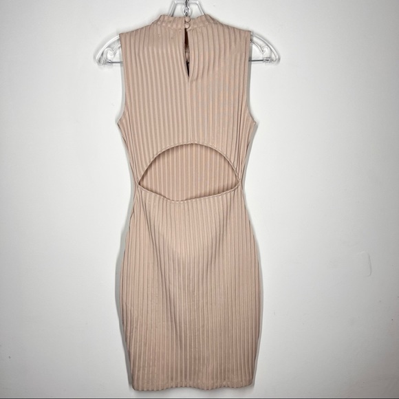 NWT NBD Ribbed Bodycon Cutout Back Dress Sz S - Picture 3 of 12